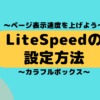 カラフルボックスのLiteSpeed設定方法